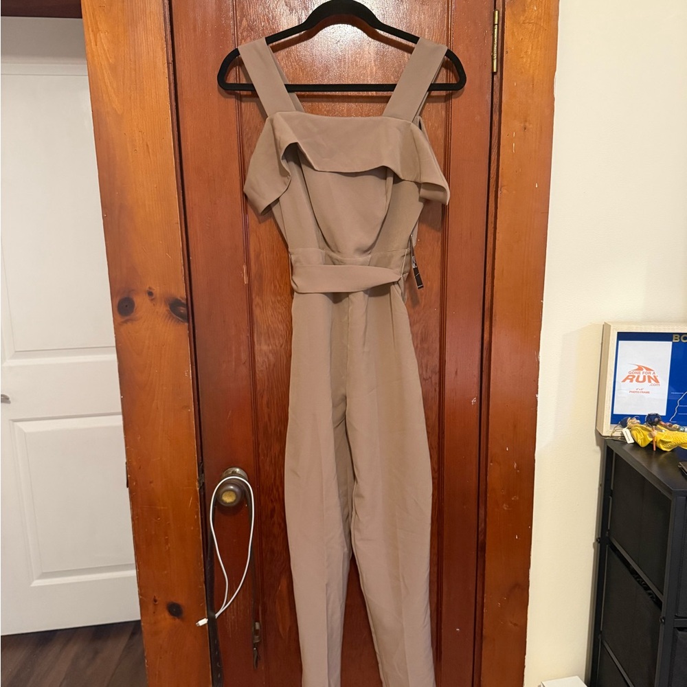 New York & Company Beige Jumpsuit